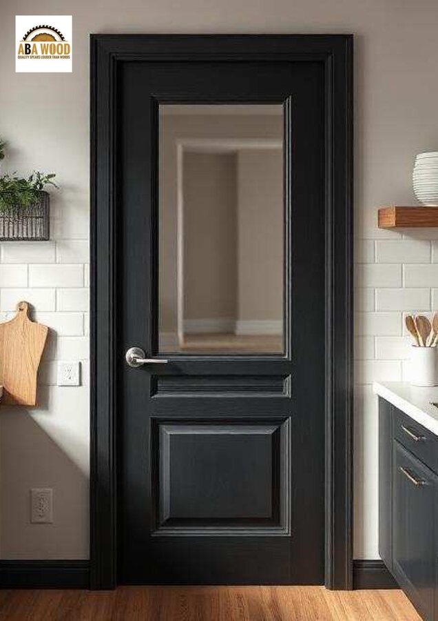 Black Panelled Glass Door