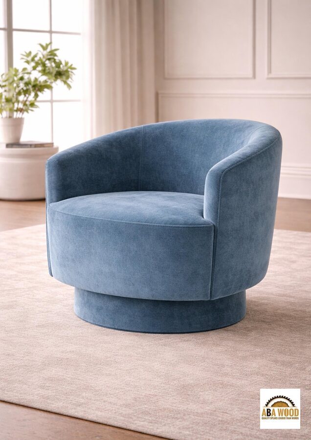 Blue Velvet Tub Chair
