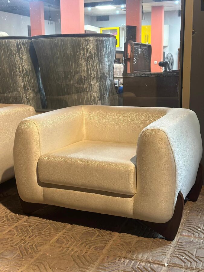 Cream Leather Armchair