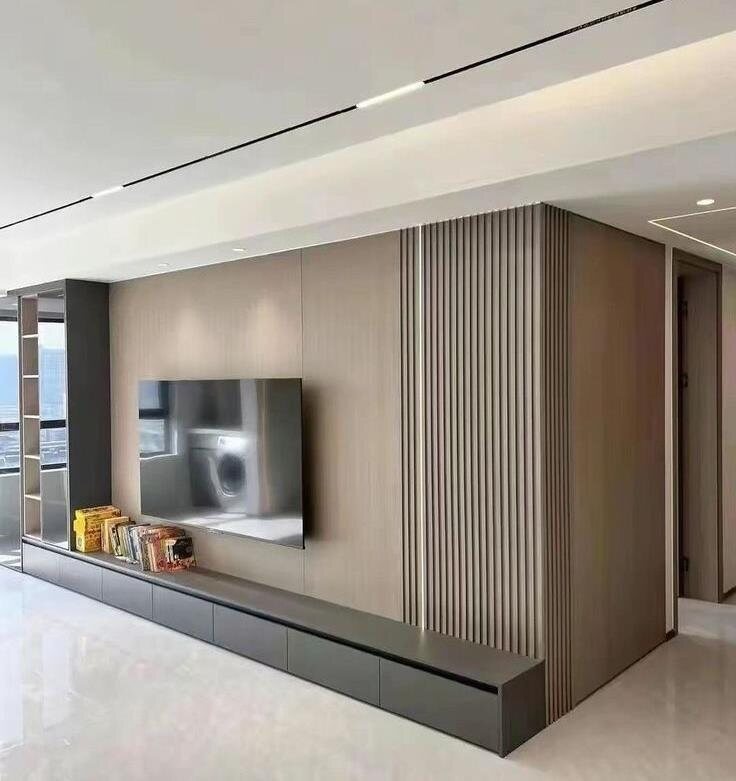 Fluted Panel Media Wall