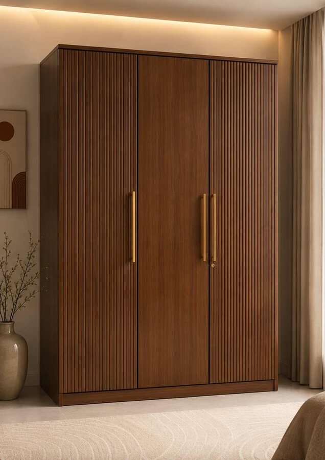 Fluted Walnut Wardrobe