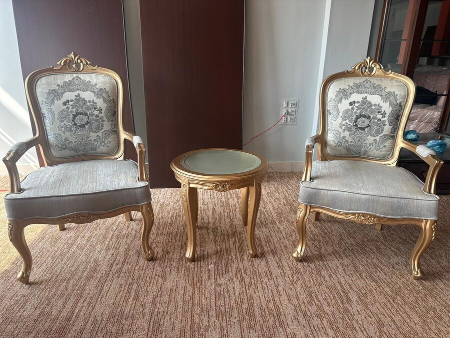Gilt Carved Chair Set