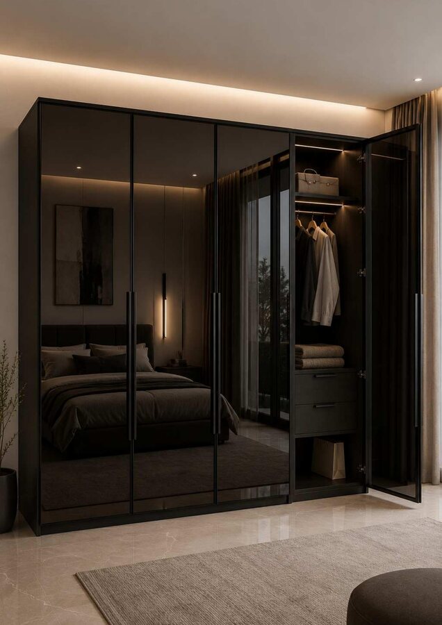 Glass Front Walk-In Wardrobe