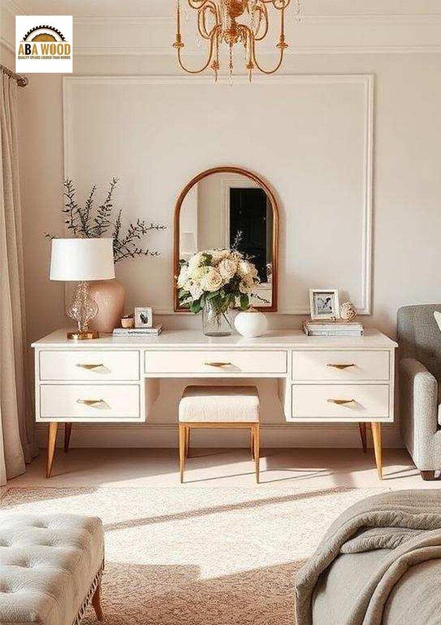 Dressing Table with Gold Legs