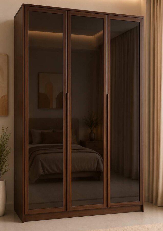 Mirrored Walnut Wardrobe