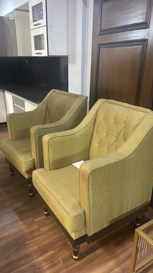 Olive Tufted Armchairs