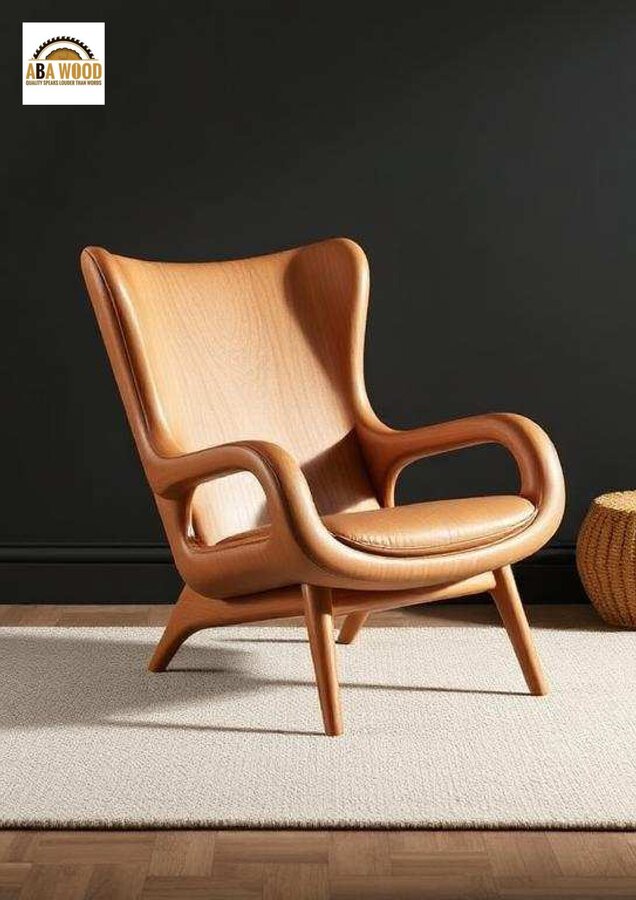 Sculpted Timber Lounge Chair