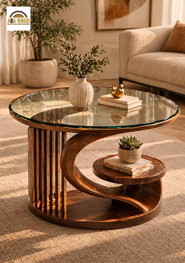 Slatted Curve Coffee Table
