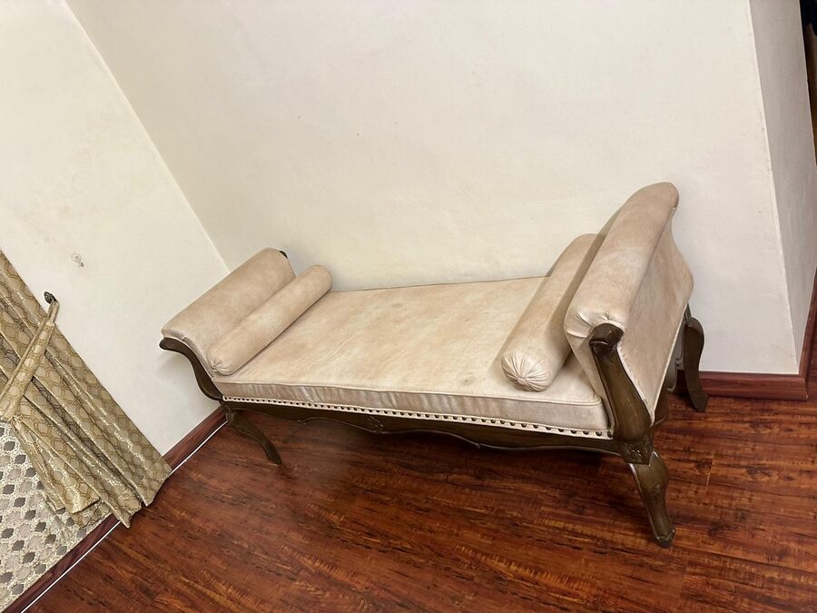 Studded Timber Chaise